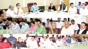 Chief Minister Mehbooba Mufti chairing a meeting to review progress of Central flagship programmes.