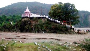 A view of Panch Mukhi Aap Shambhu Shrine at Billawar.
