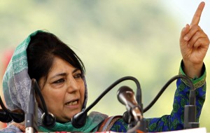 May- 23,2016- BARAMULLA: Jammu and Kashmir Chief Minister Mehbooba Mufti addressing during a passing out parade of new recruits in Sheeri, Baramulla, some 65 kms north of Srinagar, on Monday. At least 228 new police recruits were formally inducted into the Jammu and Kashmir police after completing nine months of rigorous training in physical fitness, weapon handling, counter insurgency and dealing with the law and order situation.Excelsior Photo