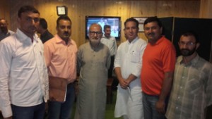 ERTU members with Education Minister Naeem Akhtar and MoS Transport Sunil Sharma. 