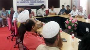 General body meeting of Diploma Engineers Association being held at Jammu on Wednesday.
