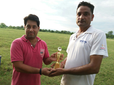 Sagar Sadhu presenting Man of the Match award to Dilip.