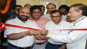 Health Minister Bali Bhagat inaugurating Advance Centre for Yoga Therapy and Research at GMC Jammu on Friday.