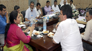 MoS for Tourism, Priya Sethi chairing a meeting at Jammu on Saturday.