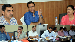 FCS&CA Minister, Choudhary Zulfkar Ali chairing a meeting at Jammu on Saturday.