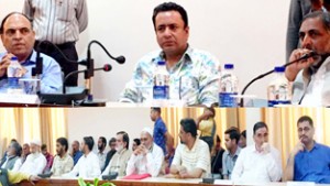 Minister for CAPD, Chowdhary Zulfkar Ali during a meeting with civil society at Rajouri on Saturday.