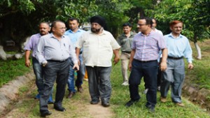 Secretary Horticulture Department, M.H. Mallik during inspection of Departmental Nurseries on Friday.