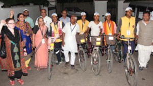 Sadbhavna Yatra taken out by Gandhians from Assam reached Jammu on Friday.