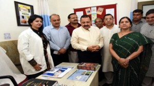 Union Minister Dr Jitendra Singh going around the various sections of the first-ever Polyclinic jointly set up by New Delhi Municipal Council (NDMC) and Union Ministry of AYUSH after formally inaugurating it, at New Delhi, on Friday.
