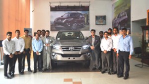 Shree Toyota officials unveiling all new ‘Fortuner’ at Jammu.