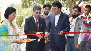 Director Handicrafts Peerzada Mushtaq Ahmad inaugurating an exhibition at New Delhi on Tuesday.