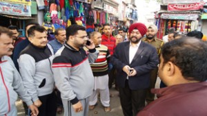 JMC Commissioner monitoring drive against encroachment in Nai Basti on Thursday.