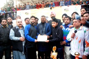 Selected athletes being felicitated by dignitaries during GAIL India Speedstar Session-II at Poonch.