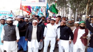 Religious procession being taken out in Vijaypur on Sunday. 	-Excelsior/Gautam