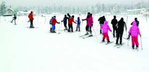 Skiers during Ist Winter Course at Gulmarg.