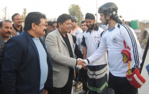 MLA Jammu East Rajesh Gupta interacting with Skaters.