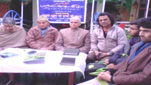 Literary personalities during a poetic meeting of Abdi Kunj at Jammu.