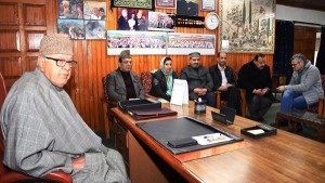 NC Core Group meeting in Srinagar on Monday.