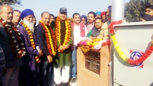 MP Jugal Kishore Sharma inaugurating transformer at Samba on Saturday.     -Excelsior/ Gautam