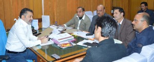 Minister for Sports, Molvi Imran Raza Ansari chairing a meeting of officers in Jammu on Wednesday.
