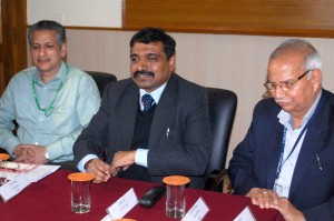 DG IIMC interacting with media persons at Jammu on Friday. —Excelsior/Rakesh