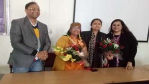 Resource Person and guest being felicitated during inaugural of two-day workshop at JU on Saturday.