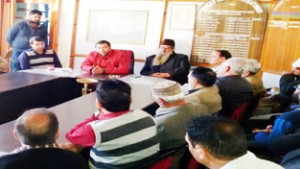 MLC Firdous Tak addressing a meeting of prominent citizens and academicians at Kishtwar.