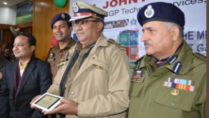IGP Technical Services inaugurating website of District Police Udhampur on Friday.