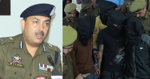 IGP Jammu SD Singh Jamwal addressing press conference in Jammu (left) and accused in police custody on Wednesday.  —Excelsior/Rakesh