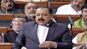 Union Minister Dr Jitendra Singh speaking in the Lok Sabha.