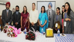 Speaker Kavinder Gupta and others during inaugural of two-day counseling workshop at Jammu on Saturday. 