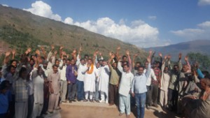State President of Panthers Party, Balwant Singh Mankotia, addressing a gathering in Chenani Constituency.
