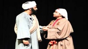 A scene from the play ‘Ek Aur Birbal’ staged by Vomedh Rangmanch at Abhinav Theatre on Monday.