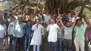 NPP leader B S Mankotia addressing public rally at Pancheri on Saturday.