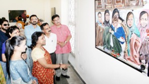Painting Exhibition at Kala Kendra. -Excelsior/ Rakesh