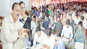 Minister for Rural Development, Panchayati Raj, Law and Justice Abdul Haq reviewing rural development works in Budgam.