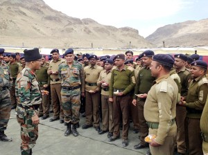 DG BRO Lt Gen SK Shrivastava during a visit to Ladakh on Thursday.