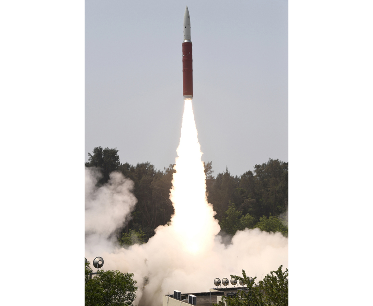 Successful Ballistic Missile Defence (BMD) Interceptor missile launch by Defence Research and Development Organisation (DRDO) in an Anti-Satellite (A-SAT) missile test 'Mission Shakti' engaging an Indian orbiting target satellite in Low Earth Orbit (LEO) in a 'Hit to Kill' mode from the Dr A P J Abdul Kalam Island in Odisha on Wednesday. (UNI)