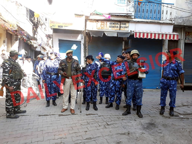 RAF and para-military personnel deployed in Poonch on Saturday. -Excelsior/Gurjitbhajan