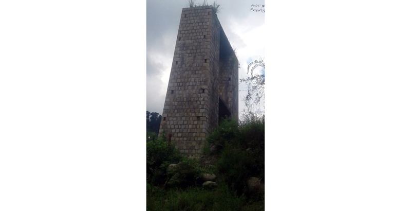 Structure of rope bridge abandoned by R&B at Dudu 27 yrs ago.