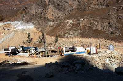 A view of kishanganga power project at Bandipora. Excelsior/Mohd Amin War