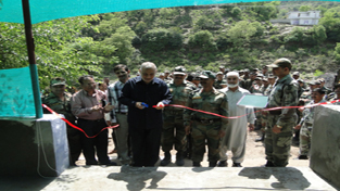 A ‘shed’ at ‘Shamshan Ghat’ being inaugurated by MLA at Kalakote.