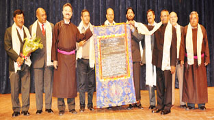 Ladakh Scouts Regiment being presented citation by LAHDC Leh.