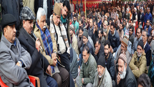 DyCM, Tara Chand alongwith Cabinet Sub-Committee members interacting with people on Tuesday.