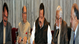 Devender Singh Rana chairing House Committee meeting at Jammu on Thursday.