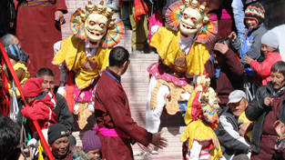 Religious rituals being performed during Spituk Monastery festival on Tuesday. Religious rituals being performed during Spituk Monastery festival on Tuesday.