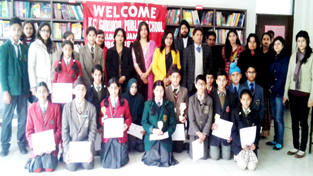 Prize winners of French Poetry Recitation Competition posing alongwith dignitaries at KC Gurukul School on Saturday. Prize winners of French Poetry Recitation Competition posing alongwith dignitaries at KC Gurukul School on Saturday.