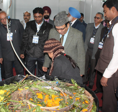 Finance Minister A R Rather having a look at science model during valedictory function of Children Science Congress on Friday. Finance Minister A R Rather having a look at science model during valedictory function of Children Science Congress on Friday.