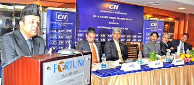 Minister for Finance, Abdul Rahim Rather speaking at a function at Jammu on Tuesday. Minister for Finance, Abdul Rahim Rather speaking at a function at Jammu on Tuesday.