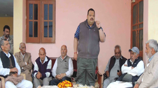 Provincial President NC, Devender Singh Rana addressing a meeting at Jammu on Monday. Provincial President NC, Devender Singh Rana addressing a meeting at Jammu on Monday.